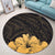 Royal Hibiscus Polynesian Tribal Golden Round Carpet - AH - Polynesian Pride