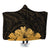 Royal Hibiscus Polynesian Tribal Golden Hooded Blanket - AH Hooded Blanket White - Polynesian Pride