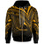 Samoa Zip Hoodie Gold Color Cross Style Unisex Black - Polynesian Pride