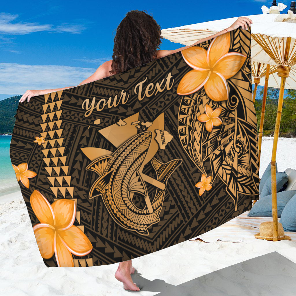 (Custom Personalised) Hawaii Sarong Kakau Kanaka Maoli Combine Polynesian Shark Ver.01 LT14 One Size Gold - Polynesian Pride