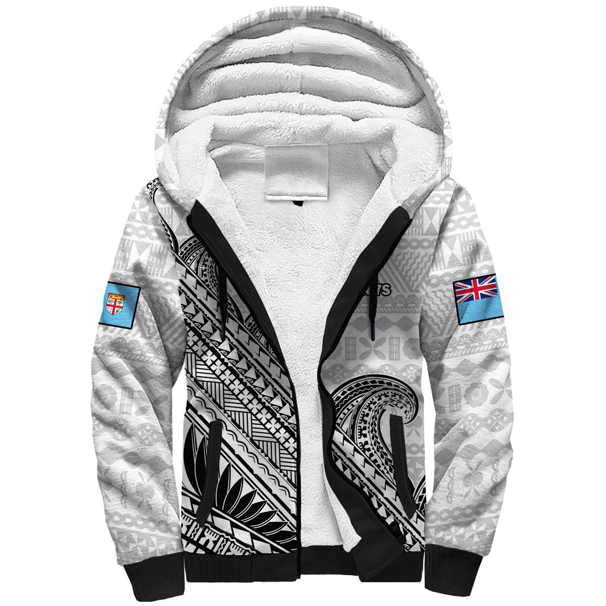 Fiji Sweatshirt Custom Fiji Rugby X RWC 2023 Flying Fijians Supporter Poly Tribal  Jersey