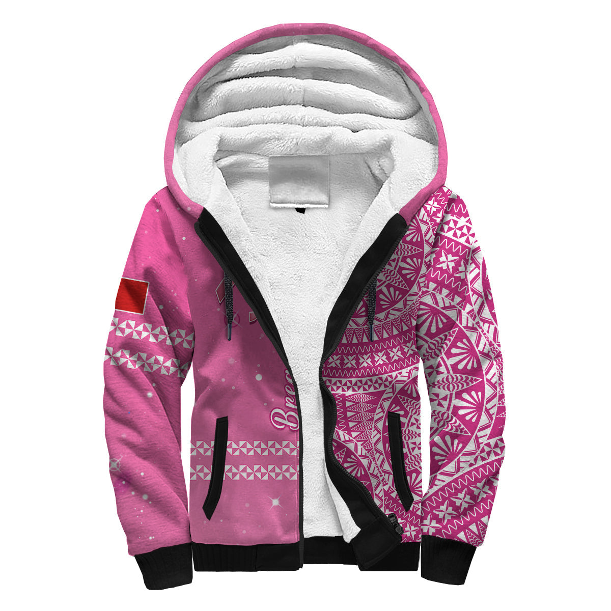 Tonga Breast Cancer Shepa Hoodie Tongan Ngatu Pattern No One Fights Alone LT14 Unisex Pink - Polynesian Pride