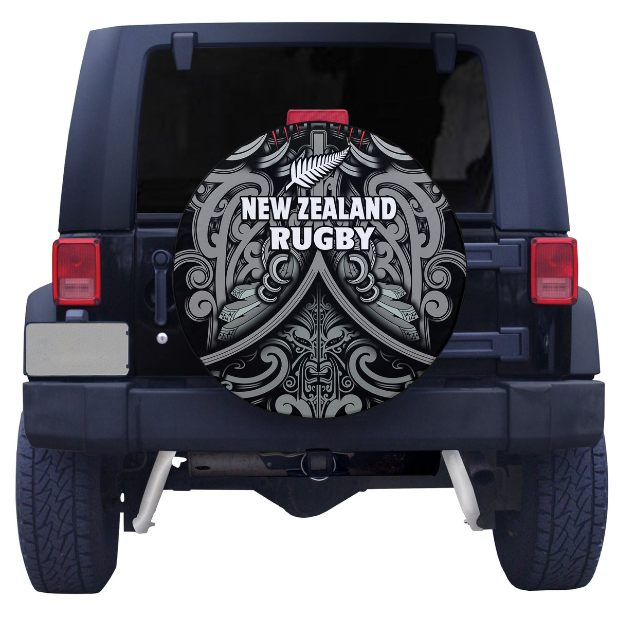New Zealand Silver Fern Rugby Spare Tire Cover All Black NZ Maori Pattern LT13 - Polynesian Pride