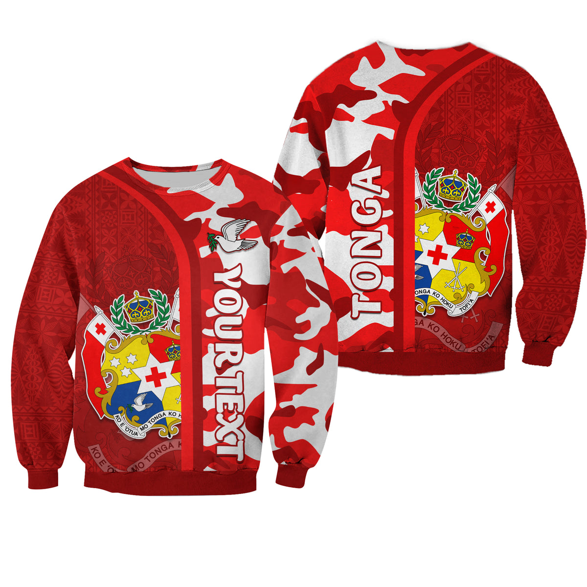 (Custom Personalised) Tonga Unique Sweatshirt Camouflage with Tongan Pattern LT13 - Polynesian Pride