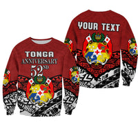 (Custom Personalised) Tonga Sweatshirt Independence Anniversary Special Version 2022 LT14 Unisex Red - Polynesian Pride