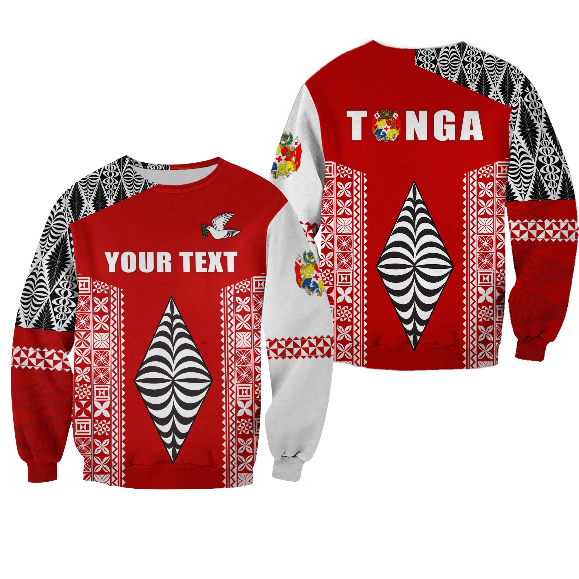 (Custom Personalised) Tonga Rugby Sweatshirt - Mate Ma'a Tonga LT13 Unisex Red - Polynesian Pride