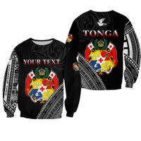 (Custom Personalised) Tonga Sweatshirt Tongan Pattern Blithesome Version Black LT13 Unisex Black - Polynesian Pride