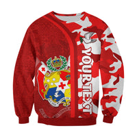 (Custom Personalised) Tonga Unique Sweatshirt Camouflage with Tongan Pattern LT13 Unisex Red - Polynesian Pride