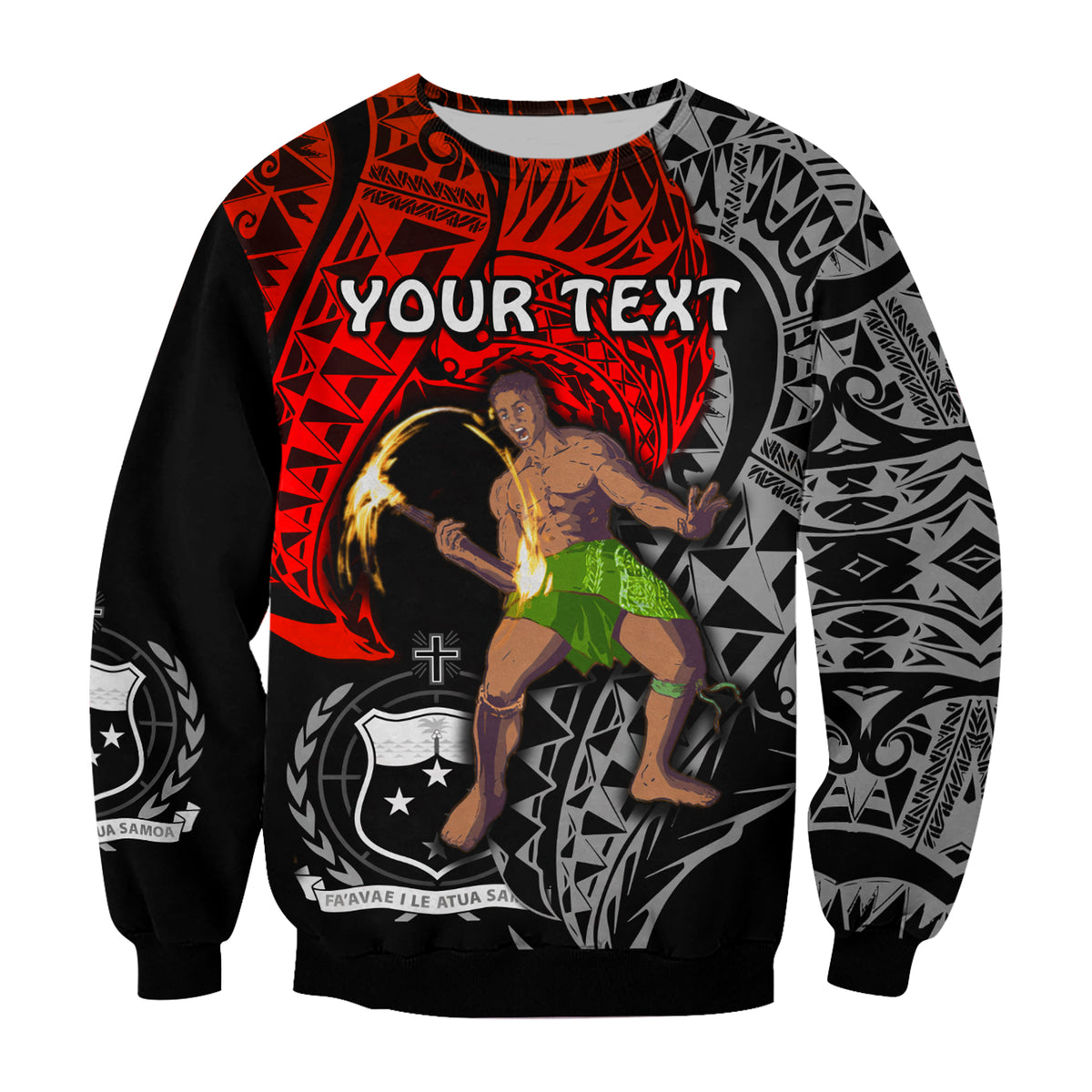 (Custom Personalised) Siva Samoa Sweatshirt Samoan Dance Mix Red Polynesian LT13 - Polynesian Pride