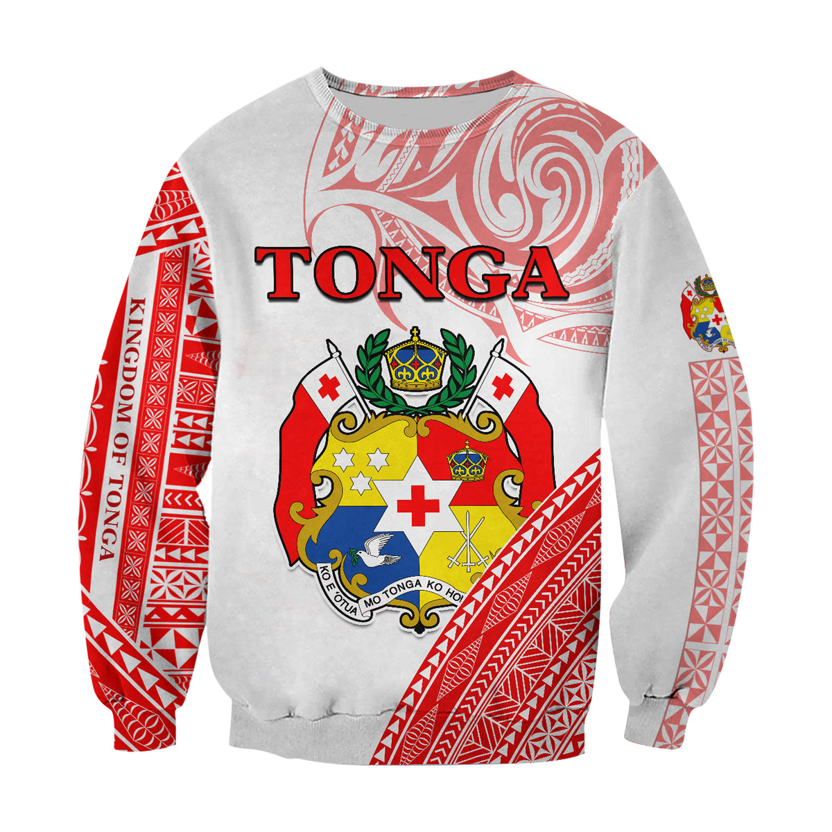 (Custom Text and Number) Tonga Sweatshirt Tongan Pattern Blithesome LT13 - Polynesian Pride