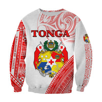 (Custom Text and Number) Tonga Sweatshirt Tongan Pattern Blithesome LT13 - Polynesian Pride