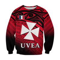 Uvea Chiefdom Wallis et Futuna Sweatshirt Polynesian Pattern and Flag LT13 Unisex Red - Polynesian Pride