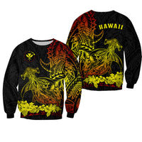 Hawaii Polynesian Sweatshirt Wild Hammerhead Sharks Fresh Life LT13 Unisex Black - Polynesian Pride