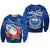 Samoa Rugby Sweatshirt Manu Samoa Polynesian Hibiscus Blue Style LT14 Unisex Blue - Polynesian Pride