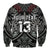 (Custom Text and Number) New Zealand Silver Fern Rugby Sweatshirt All Black NZ Maori Pattern LT13 - Polynesian Pride