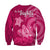 Breast Cancer Awareness Sweatshirt Hibiscus Polynesian No One Fights Alone LT13 - Polynesian Pride