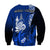 (Custom Personalised) New Caledonia Sweatshirt Nautilus Blue Polynesian Hibiscus LT13 - Polynesian Pride