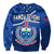 Samoa Rugby Sweatshirt Manu Samoa Polynesian Hibiscus Blue Style LT14 - Polynesian Pride