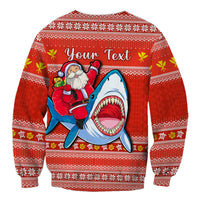 (Custom Personalised) Hawaii Christmas Sweatshirt Santa Shark Mele Kalikimaka Tribal LT14 - Polynesian Pride