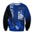 (Custom Personalised) New Caledonia Sweatshirt Nautilus Blue Polynesian Hibiscus LT13 - Polynesian Pride