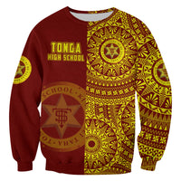 (Custom Personalised) Tonga High School Sweatshirt Tongan Ngatu Pattern LT14 - Polynesian Pride