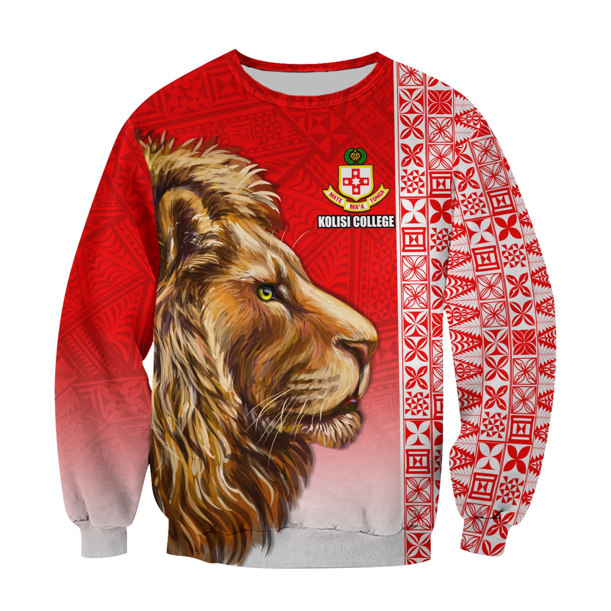 Kolisi Tonga College Atele Sweatshirt Home of the Lions LT13 Unisex Red - Polynesian Pride