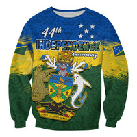 (Custom Personalised) Solomon Islands Sweatshirt Happy 44th Independence Anniversary Polynesian Pattern LT14 - Polynesian Pride