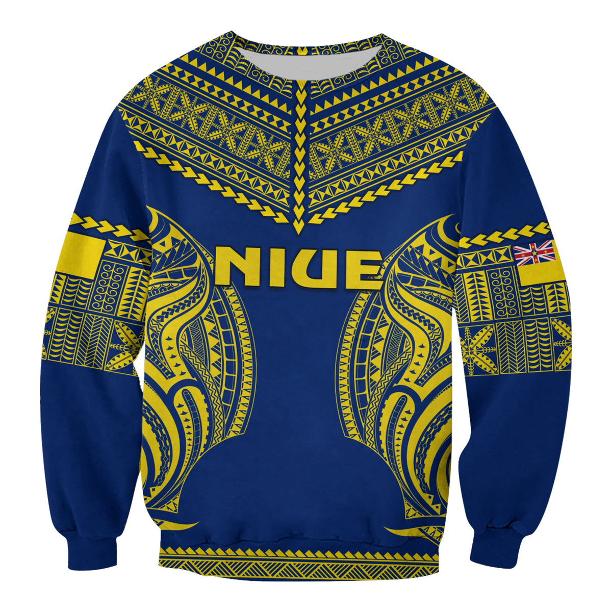 (Custom Personalised) Niue Sweatshirt Hiapo Mix Polynesian Happy Constitution Day LT14 - Polynesian Pride