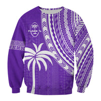 (Custom Text and Number) Fiji Rugby Sevens Sweatshirt Fijian 7s Tapa Polynesian Purple LT13 - Polynesian Pride