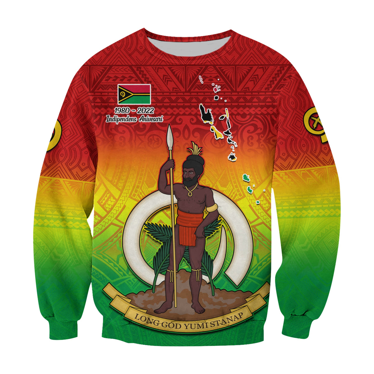 Vanuatu Independence Day Sweatshirt 42nd Anniversary Yumi Yumi Yumi LT13 - Polynesian Pride