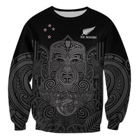 New Zealand Tiki Rugby Sweatshirt NZ Maori Koru Pattern LT14 Unisex Black - Polynesian Pride