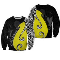 Cook Islands Sweatshirt Matau Polynesian Simple Fish Hook LT13 Unisex Black - Polynesian Pride