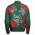 Hawaii Lehua Flowers Turtle Poly Sleeve Zip Bomber Jacket - Ser Style - AH - Polynesian Pride