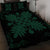 Hawaiian Quilt Maui Plant And Hibiscus Pattern Quilt Bed Set - Sacramento Black - AH - Polynesian Pride