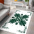 Hawaiian Quilt Maui Plant And Hibiscus Pattern Area Rug - Sacramento White - AH - Polynesian Pride