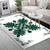 Hawaiian Quilt Maui Plant And Hibiscus Pattern Area Rug - Sacramento White - AH - Polynesian Pride