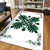 Hawaiian Quilt Maui Plant And Hibiscus Pattern Area Rug - Sacramento White - AH - Polynesian Pride