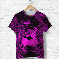 Custom Sagittarius Zodiac Polynesian T Shirt Unique Style Pink LT8 - Polynesian Pride