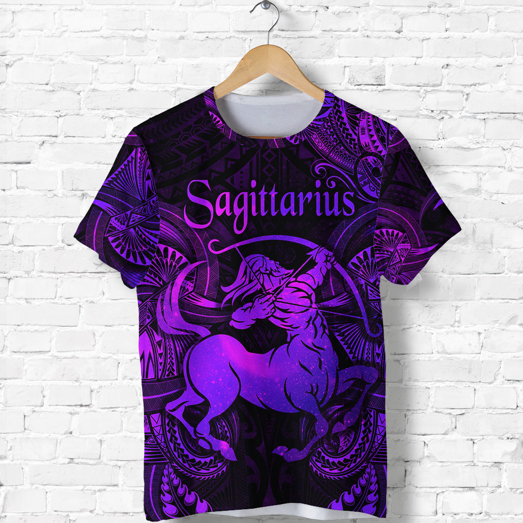 Sagittarius Zodiac Polynesian T Shirt Unique Style Purple LT8 - Polynesian Pride
