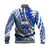 (Custom Personalised) Samoa Baseball Jacket Artsy Style - White LT9 - Polynesian Pride