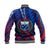 (Custom Personalised) Samoa Baseball Jacket Artsy Style - Mixed Blue LT9 - Polynesian Pride