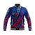 Samoa Baseball Jacket Artsy Style - Mixed Blue LT9 Unisex Mixed Blue - Polynesian Pride