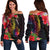 Samoa Women's Off Shoulder Sweater - Tropical Hippie Style Black - Polynesian Pride