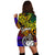 Samoa Women Hoodie Dress - Rainbow Polynesian Pattern - Polynesian Pride