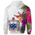 Samoa Hoodie Hibiscus Polynesian White Pattern - Polynesian Pride