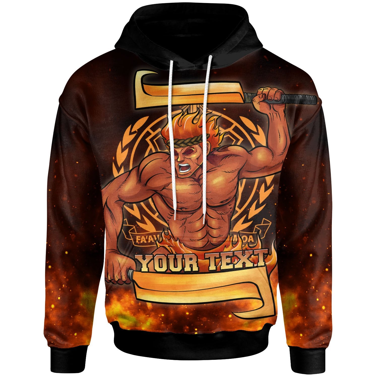 Samoa Custom Personalized Hoodie The Fire Knife Dance Unisex Black - Polynesian Pride