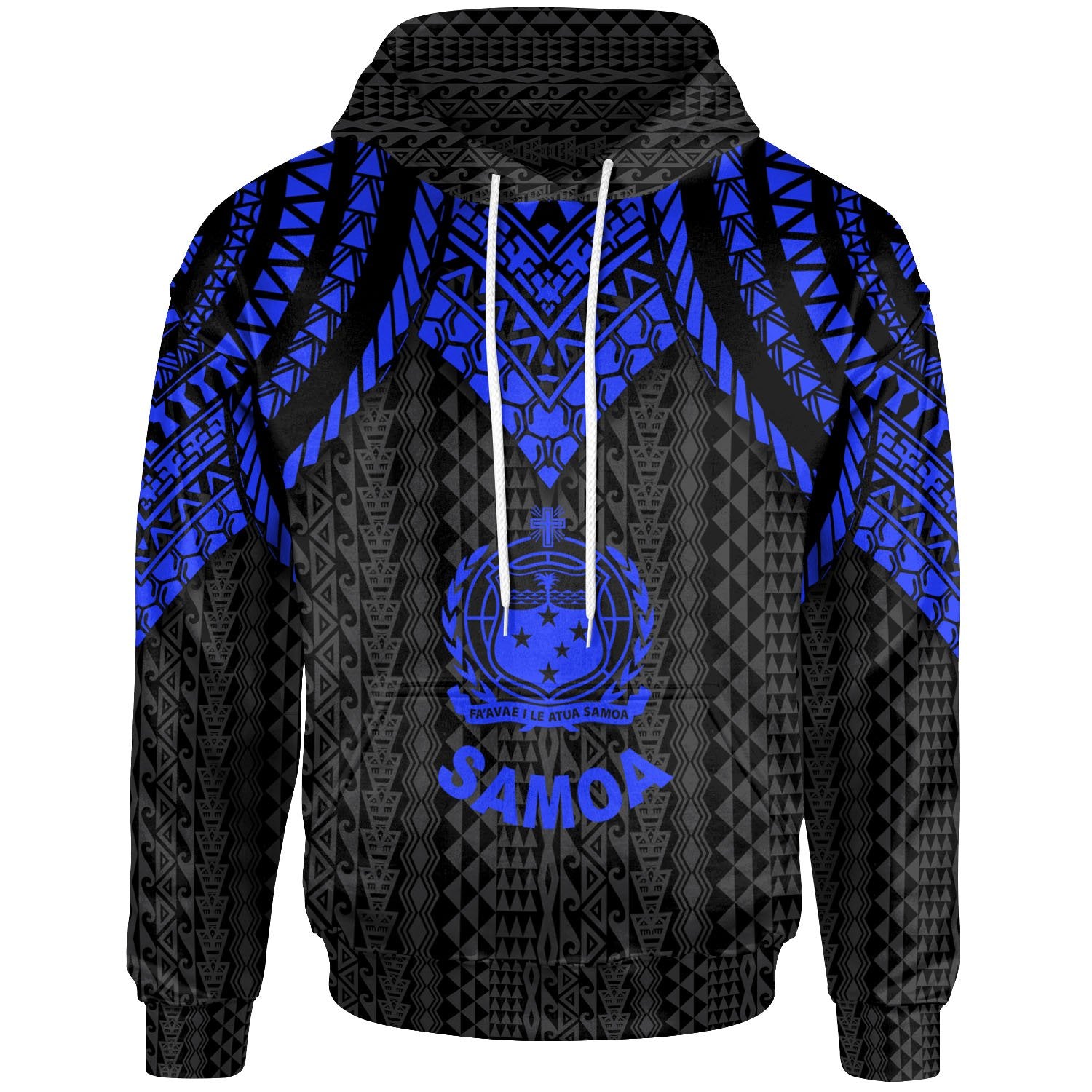 Samoa Hoodie Polynesian Armor Style Blue Unisex Blue - Polynesian Pride