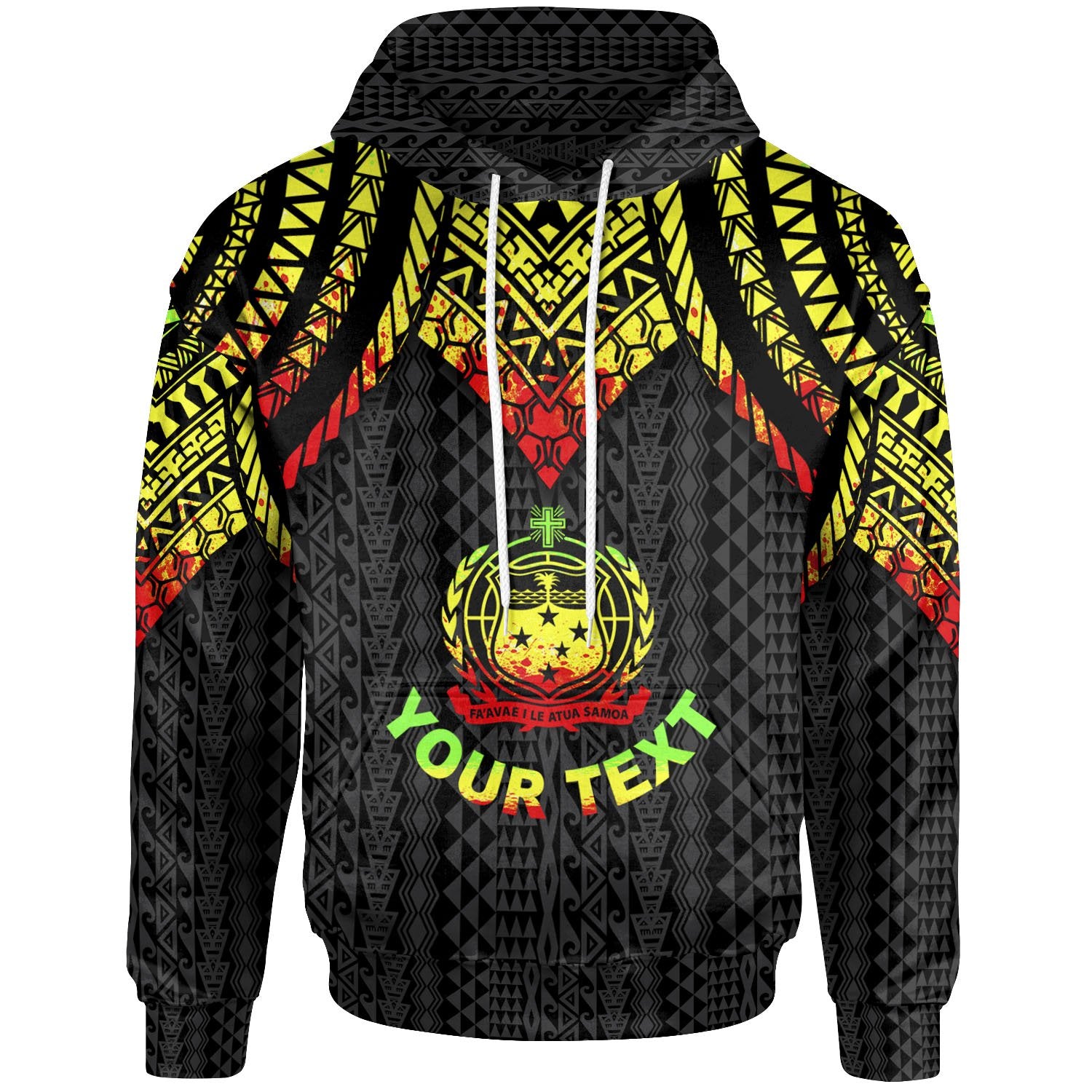 Samoa Custom Hoodie Polynesian Armor Style Reagge Unisex Reagge - Polynesian Pride