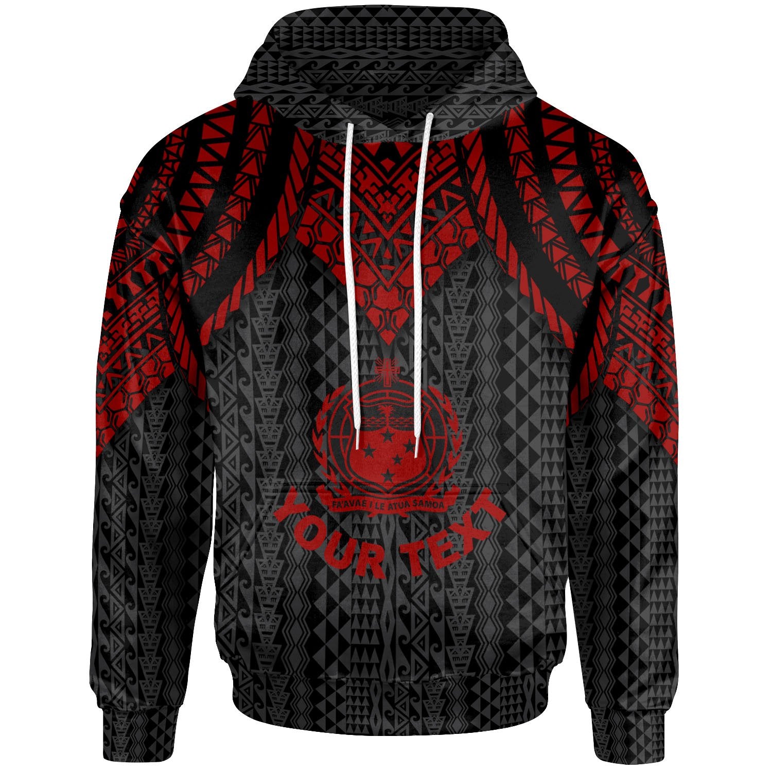 Samoa Custom Hoodie Polynesian Armor Style Red Unisex Red - Polynesian Pride