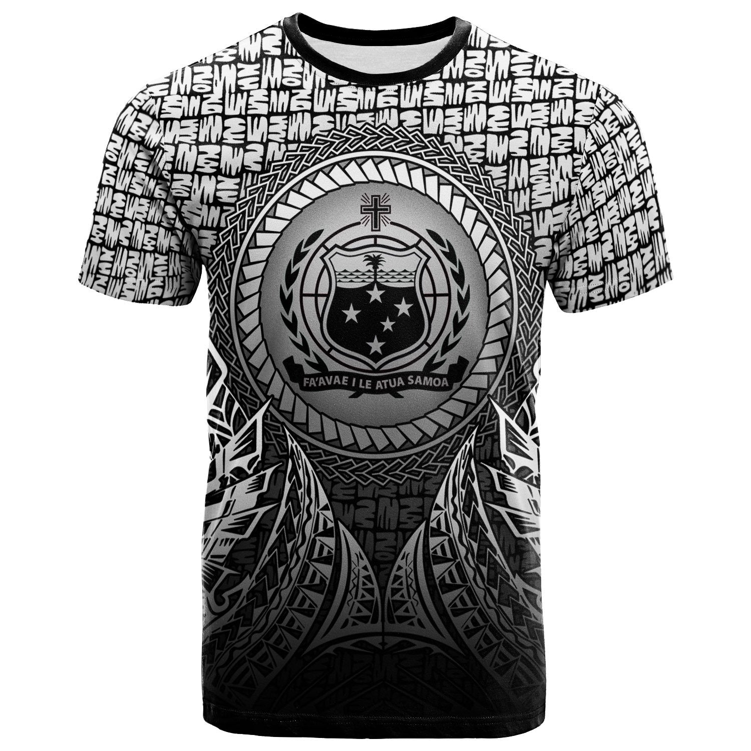 Samoa T Shirt Circle Pattern Black Unisex Black - Polynesian Pride